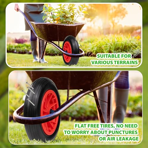 Crystals 14"/35cm Wheelbarrow Wheel Tyre 3.50-4.00/8 – Heavy Duty PU Rubber Puncture Proof Replacement Wheel for Trolley, Garden Cart, Go Kart, Barrow, Trailer, Truck – Red 5 Crystals 14"/35cm Wheelbarrow Wheel Tyre 3.50-4.00/8 – Heavy Duty PU Rubber Puncture Proof Replacement Wheel for Trolley, Garden Cart, Go Kart, Barrow, Trailer, Truck – Red - Image 5