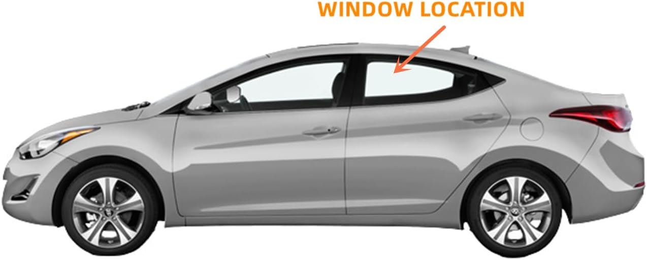 Driver/Left Side Rear Door Window Glass Replacement For Hyundai Elantra 4 Door Sedan 2011-2016
