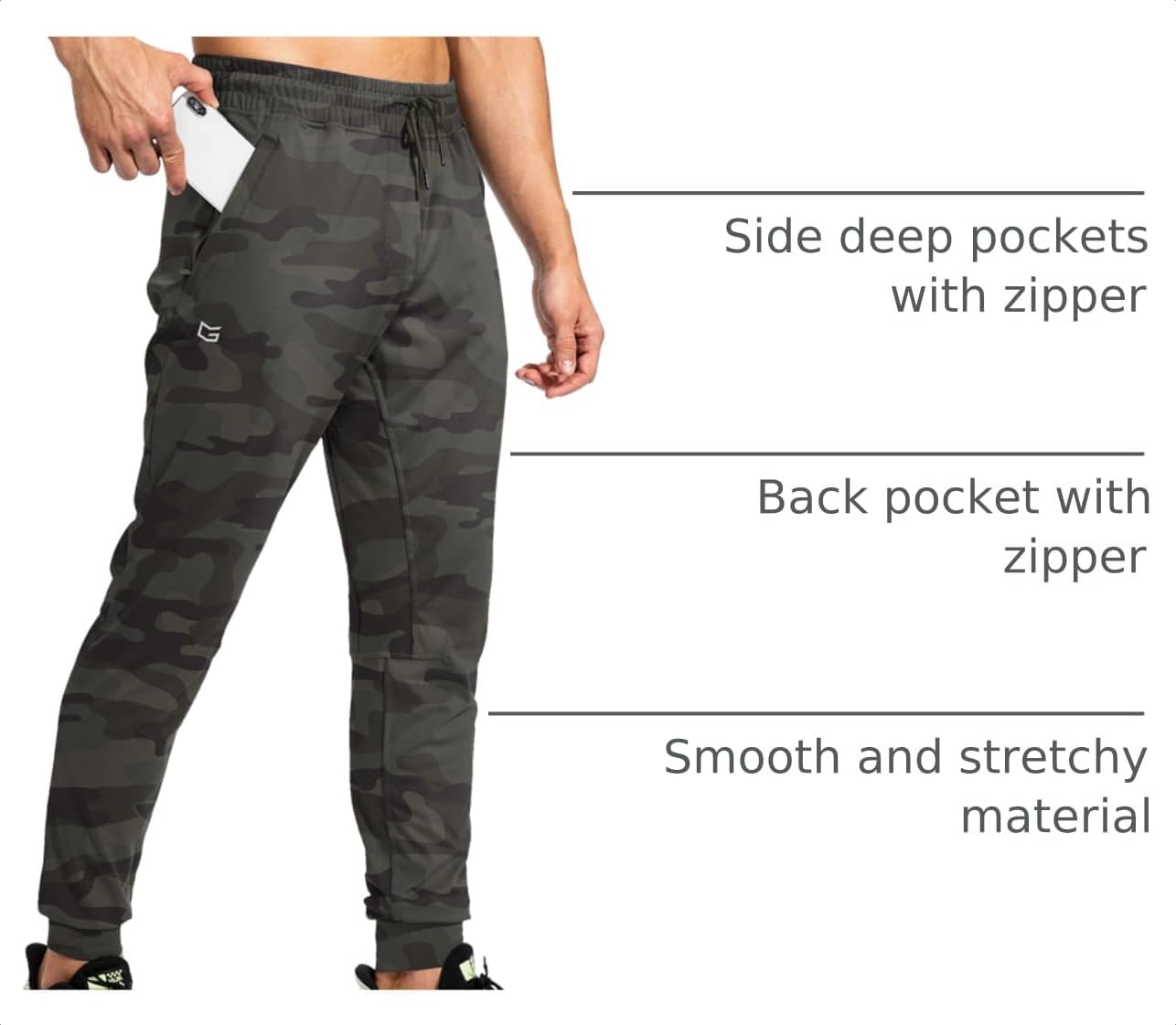  Men's Sweatpants with Zipper Pockets Athletic Pants Tranin Track Pants Joers for Men Soccer, Runnin, Workout thumbnail