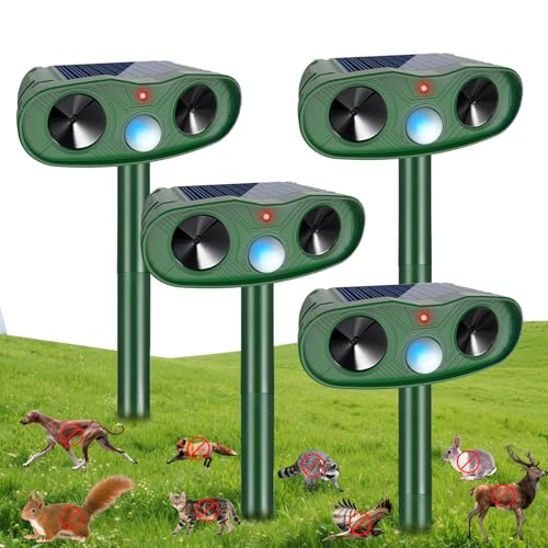 2026 Sonic Fortress Pro Deer Repellent Squirrel Fortress Pro Raccoon Repellent Solar Ultrasonic Animal Repeller Outdoor IP65 Motion Activated Cat Deterrent to Scare Rabbit Shunk for Garden Yard(4)