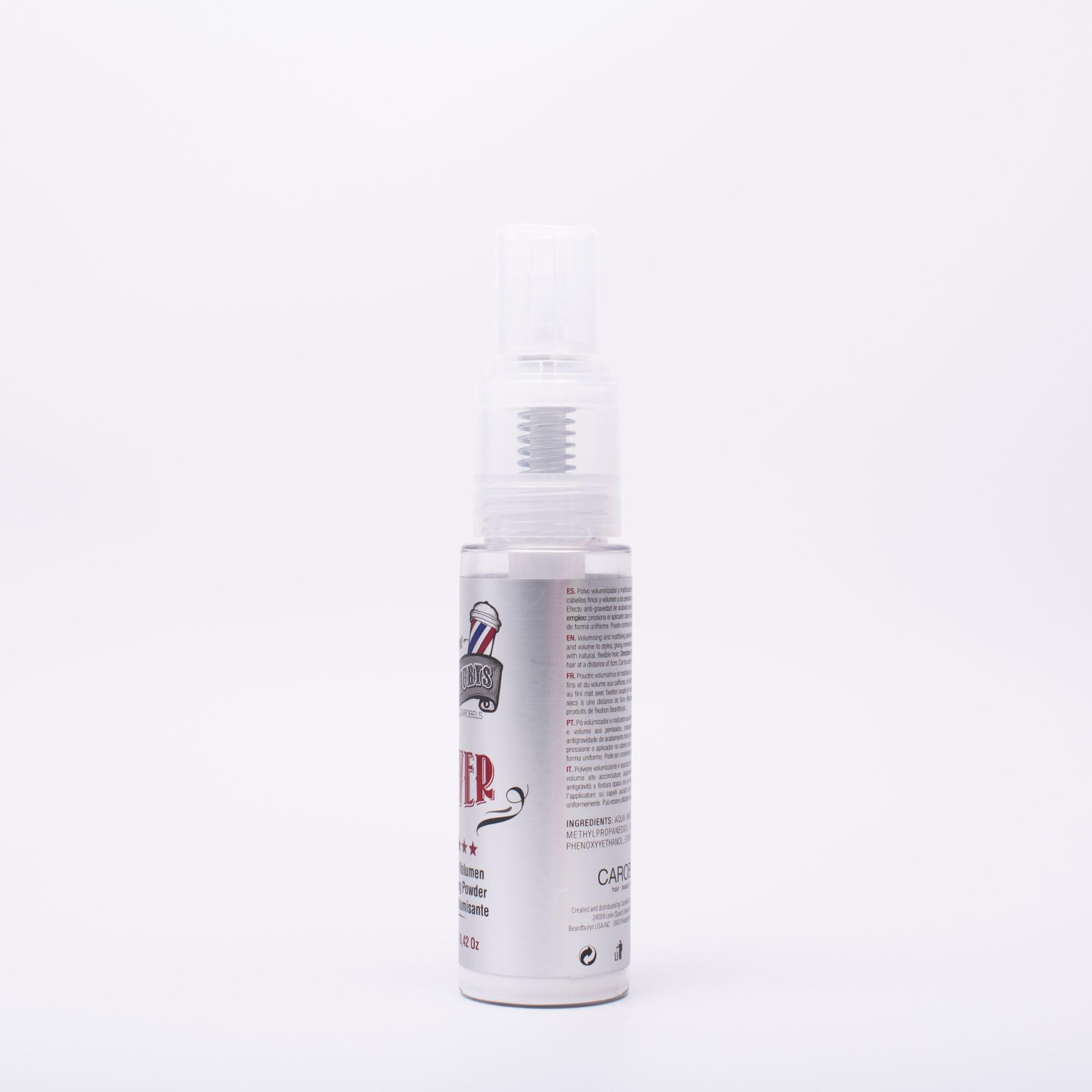 Beardburys Puder do stylizacji włosów Hover dla mężczyzn, matowy, nadaje objętość i teksturę, długie, naturalne uniesienie nasady, cienkie włosy, brak produktu, 12 g