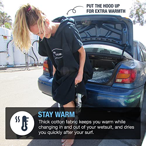 Ho Stevie! Thick Microfiber Surf Poncho (Wetsuit Changing Robe/Towel) [Choose Color] (Black) #TOP3