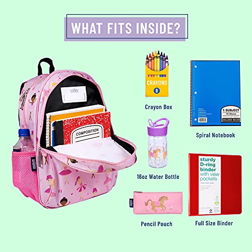 Wildkin 15 Inch Backpack Bundle With 16 Ounce Reusable Water Bottle (Ballerina) #TOP5