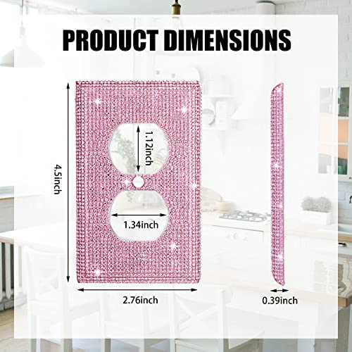 Image of Shiny Pink Rhinestones Wall Plates Light Switch Decorative Cover Plate Single Toggle Rhinestones Outlet Covers Wall Plate Decorative