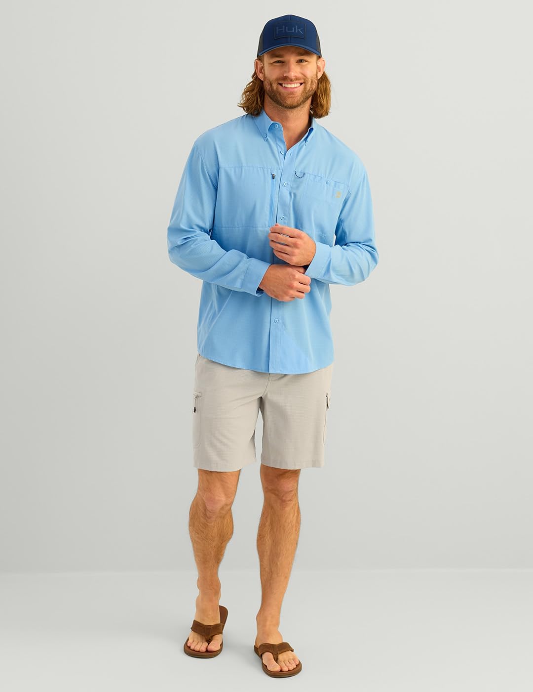 HUK Mens A1a Woven, Performance Long Sleeve Button Down for Men - Image 4