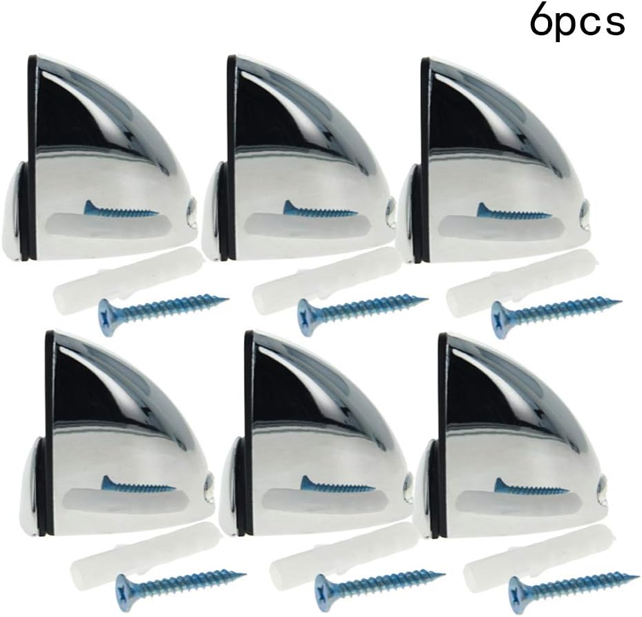 Heyiarbeit 6PCS Glass Shelf Bracket 1.57" x 0.87" x 1.5"(LxWxH) Adjustable Wall-Mounted Zinc Alloy Glass Shelf Clamp Bracket, Suitable for 3-15mm Wooden or Glass Shelves