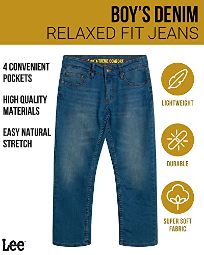 Lee Boys' Comfort Stretch Relaxed Fit Straight Leg Denim Jeans2