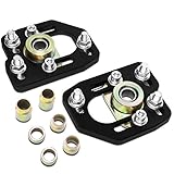 DNA Motoring CBK-PLT-FM90-BK Front Camber/Caster Plates Black [For 90-93 Ford Mustang]