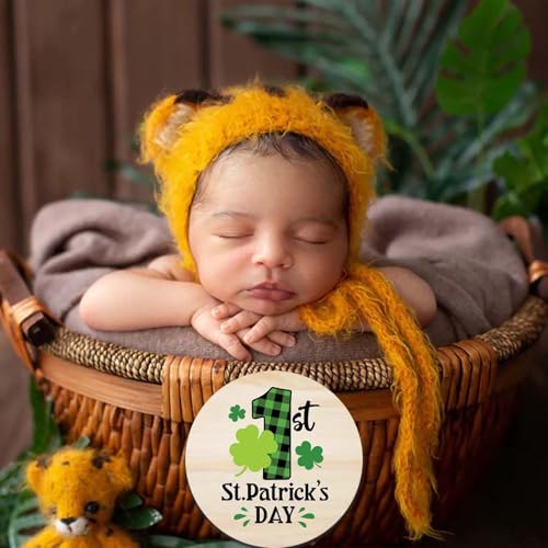 Image of My First Holiday Milestone Cards Sign, Double Sided Newborn Photo Props Pregnancy Journey Baby Shower My First Holiday Anniversary Milestone Wooden Discs