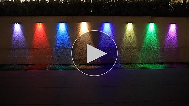 ❣️SOLAR. RGB Ahaorigin Solar Outdoor Lights for Deck 4 Pack, Upgraded RGB Solar
