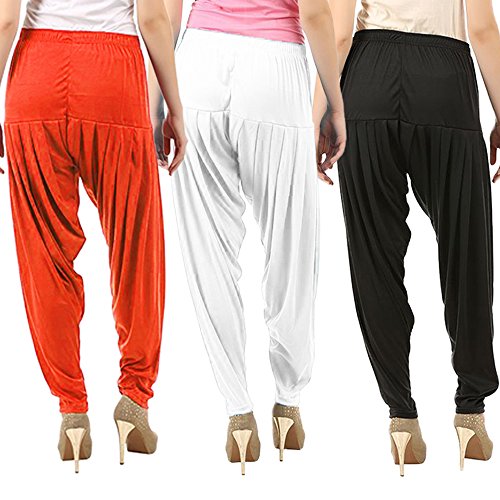 Image of Buy That Trendz Patiala Pants for Women 3 Combo Womens Viscose Relaxed Pants Pack of 3