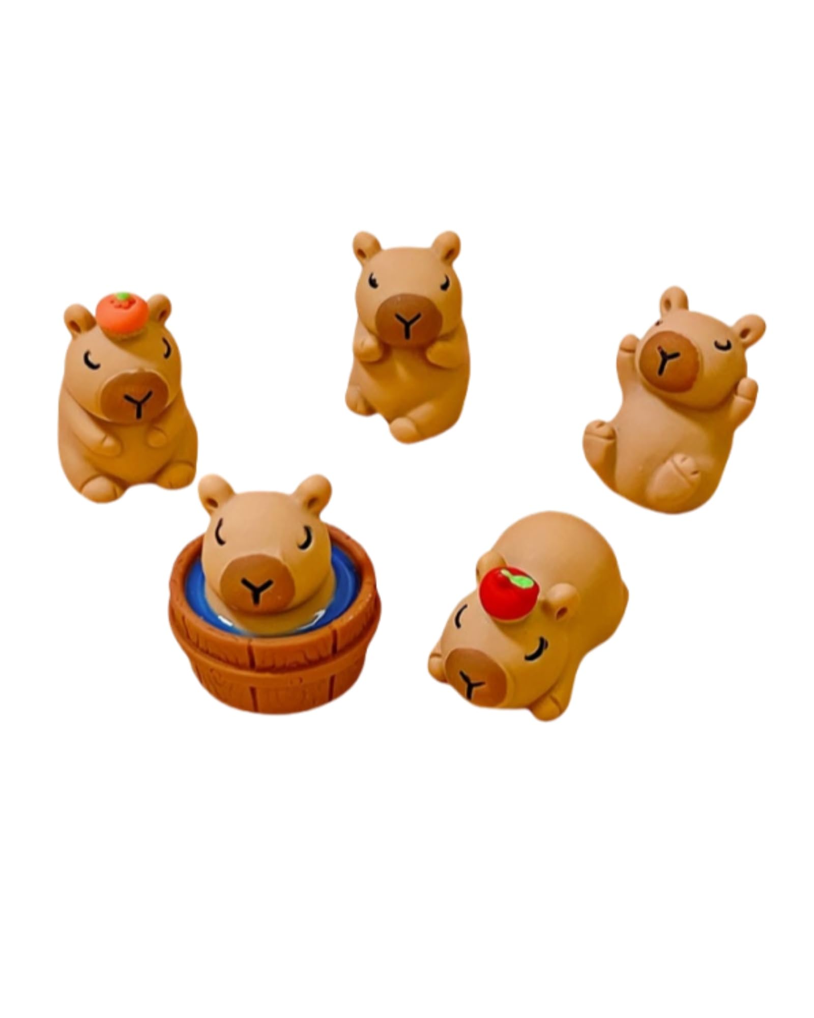 tikono Capybara Schuhanhänger Deko Accessoires 5 Stück Uni, Universal, Kunststoff Gummi, Kein Edelstein