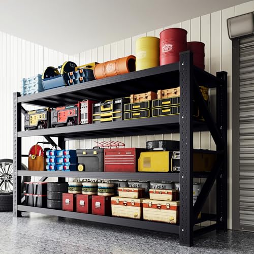 70H"Garage Shelving Units,5000LBS Storage Shelves,Garage Shelving Heavy Duty Metal Adjustable Shelves,Metal Shelving Rack,4Tier Large Tall Industrial Shelving for Warehouse,Pantry 60" W*24" D*70" H
