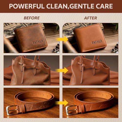 UGTUGT All in one Leather Cleaning Kit,Leather Cleaner and Leather Conditioner,Leather Care kit for Bag,Car seat,Restore Shine,Softens,Removes Stains,Leather Purse Cleaner,Leather Luster - 5