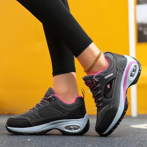 Sneakers for Women Casual Fashion Air Cushion Walking Shoes Lace Up Women's Athletic Tennis Running Footwear Comfortable Orthopedic Wedge Sneakers Breathable Lightweight Sports Shoes4