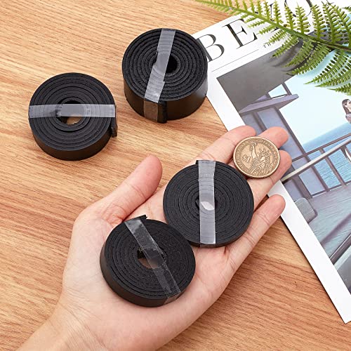 GORGECRAFT 4 Sizes Black Flat Genuine Leather Strap Jewelry Cord Roll Total 126 Inch Long Full Grain Leather Braiding String Strip 6mm 10mm 0.6 Inch 1 Inch Wide for Shoe Lace Belts Straps DIY Craft - Image 3