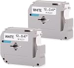 M-K231 MK231 Replace for Brother P-Touch Label Tape M Tape 12mm 0.47 Inch | M-k231s Ptouch 12 mm Tape for PTM95, PT70, PT80, PT-90, Black on White Label Tape, 1/2 Inch, 2 Pack