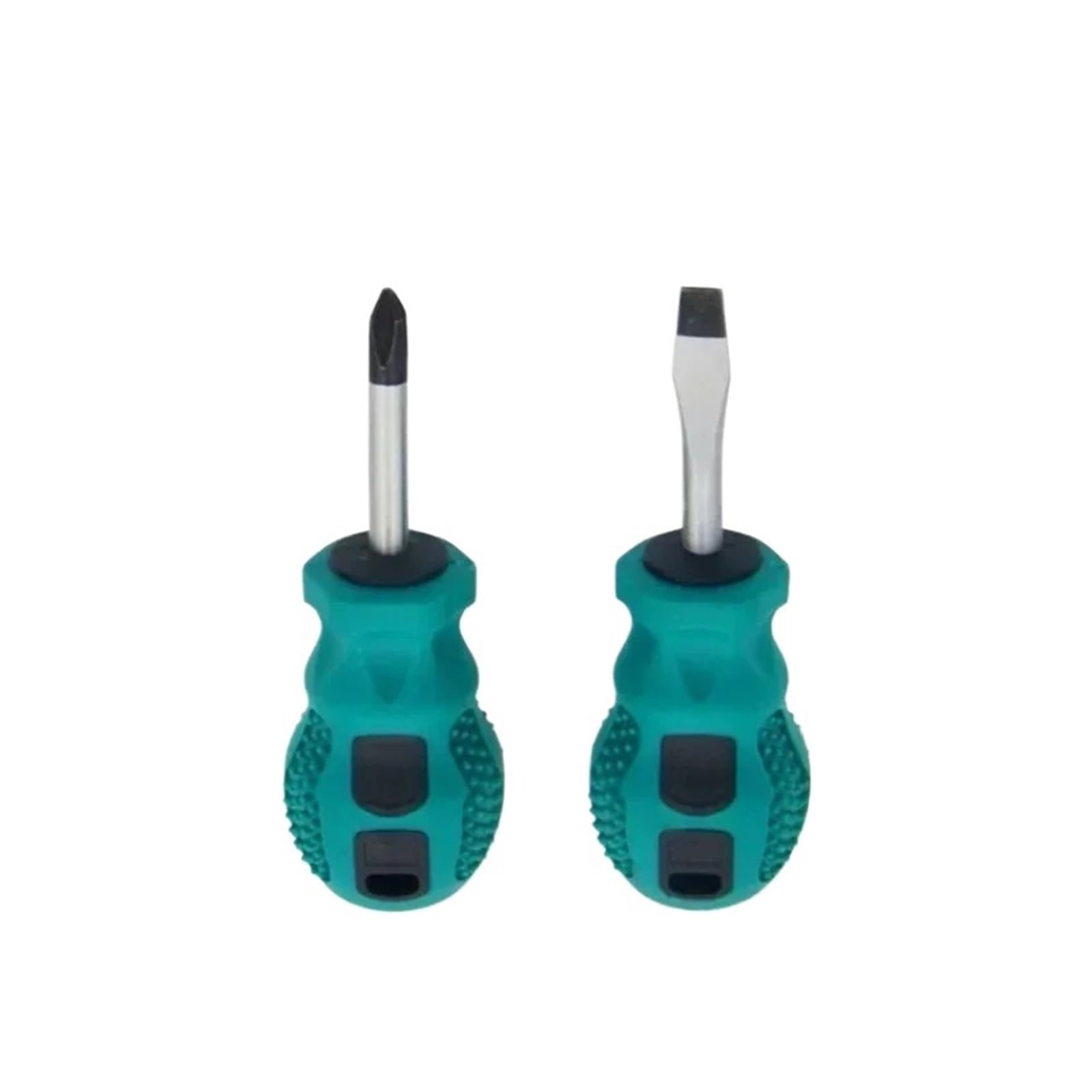 Compatible for Screwdriver Short Screw Driver Slotted Repair Hand Tools(2PCS AB)