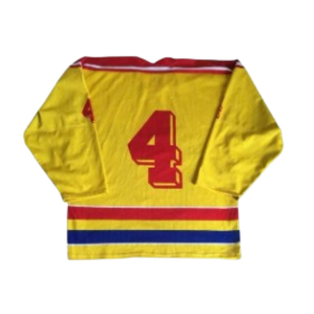 Romania 4 Yellow Hockey Jersey Custom Any Name Number Size