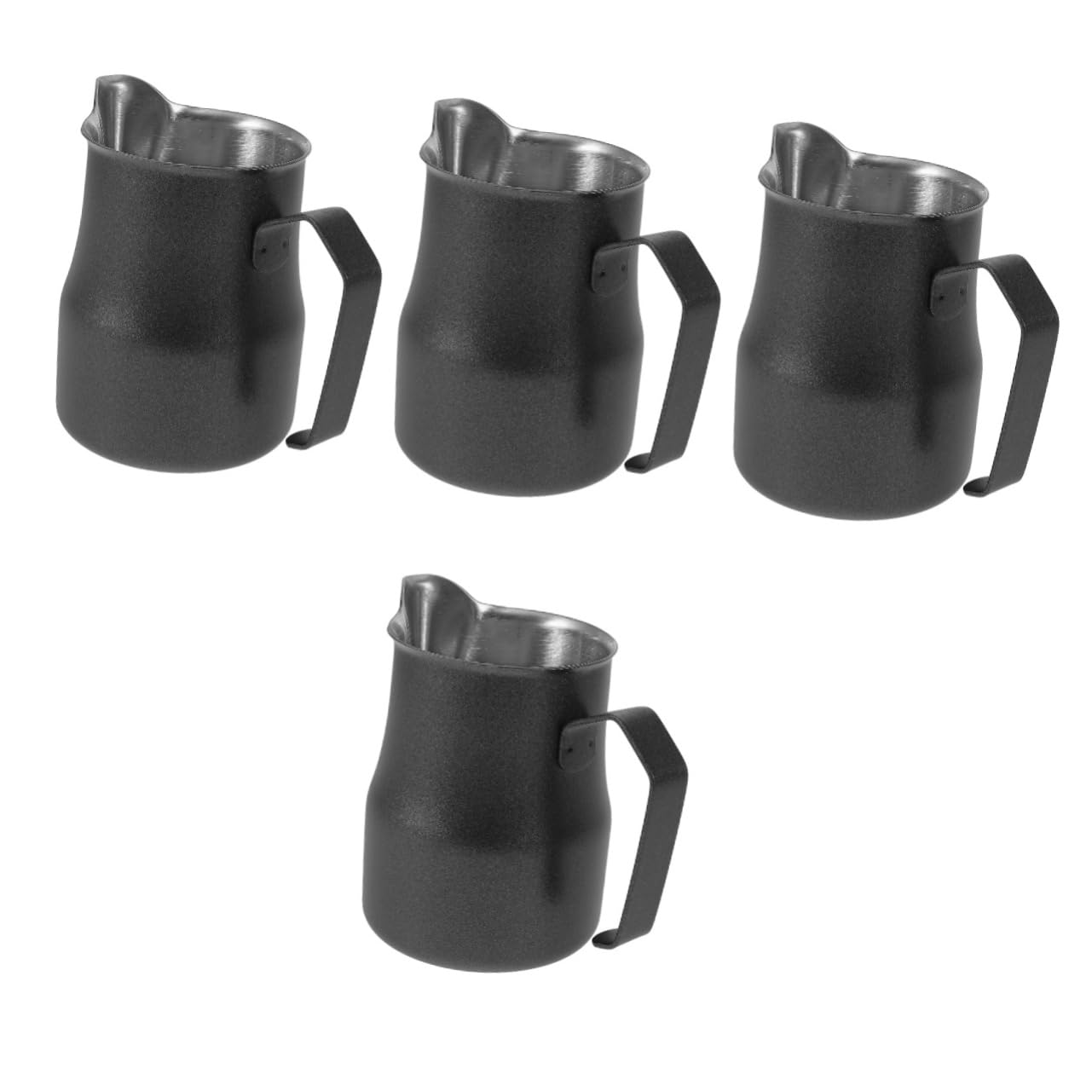 NUOBESTY 4 Piezas Leche de Inoxidable con Cafés Jarra Espumar Leche Preparar Café Espresso y Decorar Bebidas