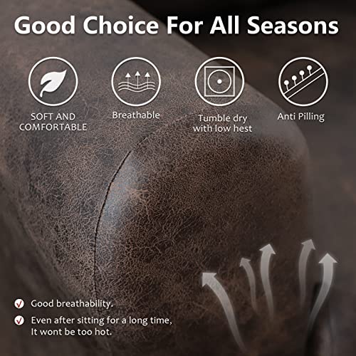 Anarachon Recliner Chair Covers Leather Like, 4 Pieces Lazy Boy Recliner Cover For Recliner Chair, Soft Sofa Slipcover Furniture Protector Washable Sofa Cover For Pets Kids (Multi Brown) #TOP3