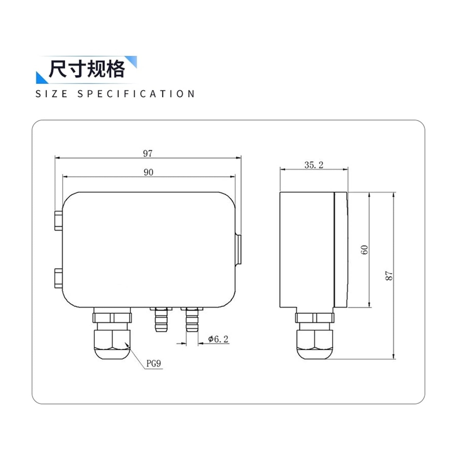 Differential Pressure Sensor Wind Pressure Transmitter 4-20mA Duct Pressure Differential Negative Pressure Micro Differential Pressure Transmitter Output 4-20mA(Size:±30pa)