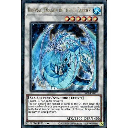Yugioh Singles HAC1-EN051 1st Ed Brionac, Dragon of the Ice Barrier Duel Terminal Ultra Parallel Rare Card Hidden Arsenal: Chapter 1 Single Card