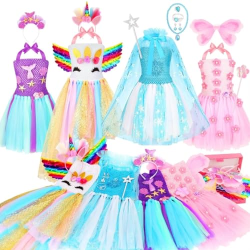 Chillife Vestidos de princesa para niñas, conjunto de disfraz de princesa, juguetes de princesa, regalo para niñas de 3 a 6 años (princesa)