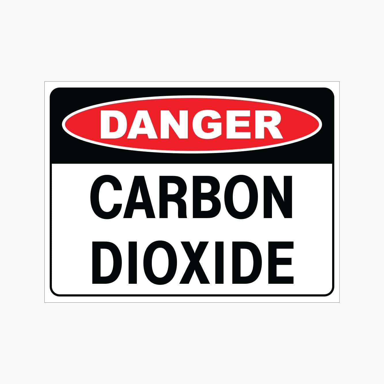 DANGER CARBON DIOXIDE Sign, 12x8 Metal Tin Sign, gas hazard warning for chemical workshops and industrial working spaces.
