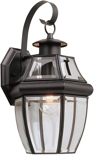 Miniatura 4 de Sea Gull Lighting 8067-965 Lancaster One Light - Farol de pared para exteriores, níquel cepillado antiguo
