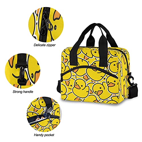 Little Yellow Duck Lunch Bag for Kids Insulated Cooler Lunch Box Large Capacity Lunch Organizer for Boys Girls - Image 3