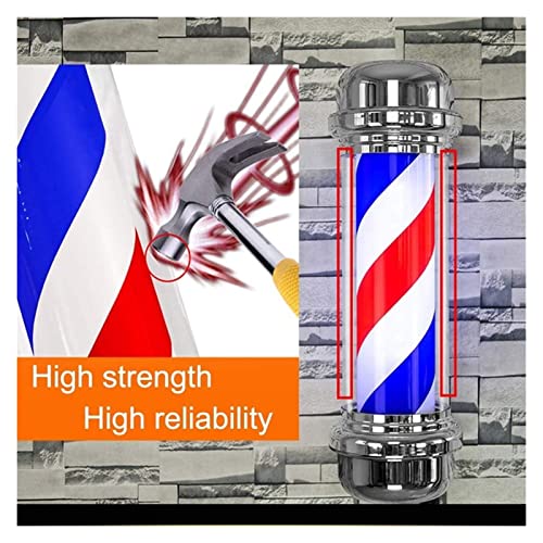 Enseigne barber pole LED bicolore rotative pour salon de coiffure
