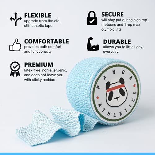 Panda Athletics Thumb Tape | Protects Thumbs When Lifting Weights | Stretchy Water Resistant Adhesive Athletic Tape For Weightlifters Crossfitters Powerlifters Gymnasts And Multi Sports Use (Blue) #TOP4