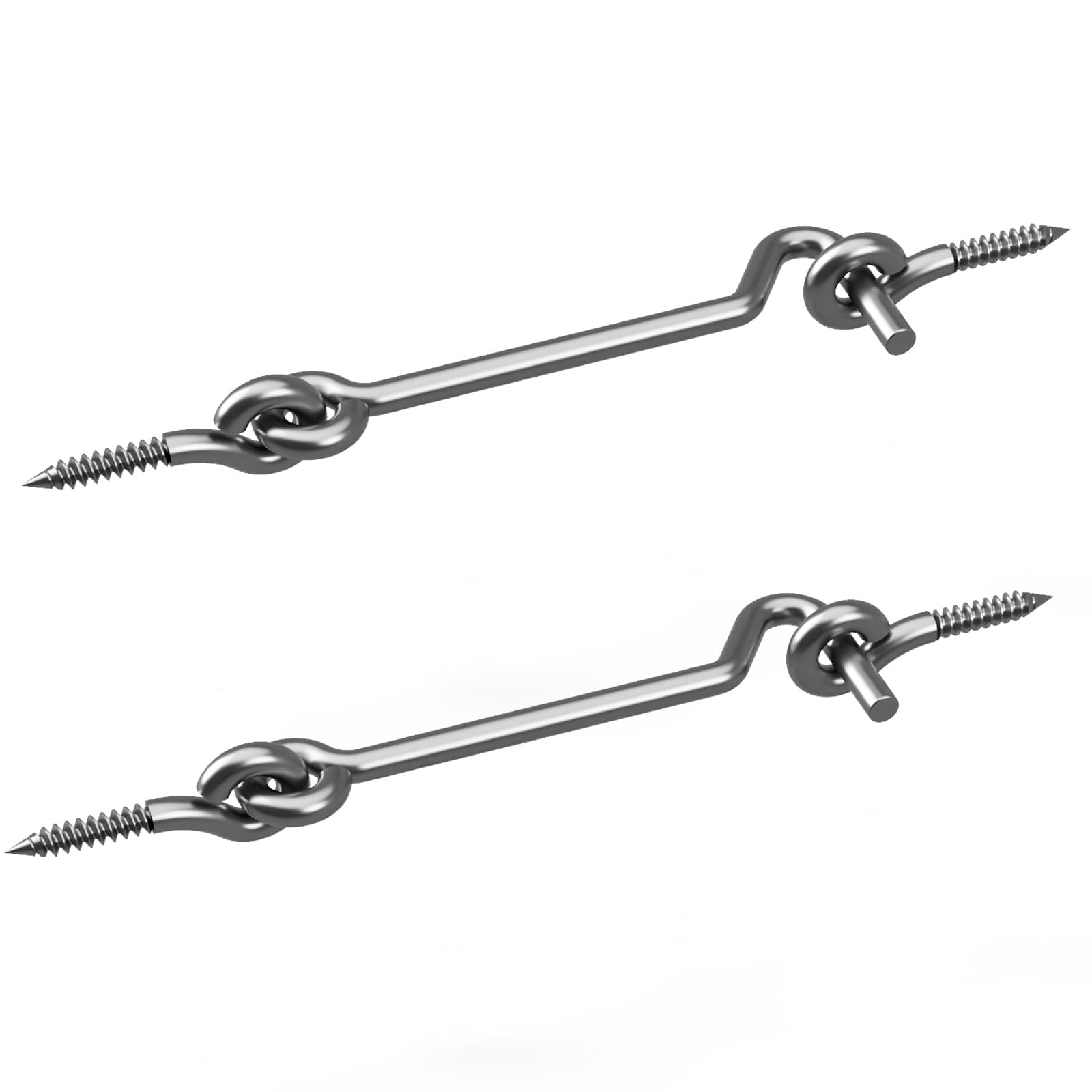 QUERGO Cabin Hook and Eye Latch - Gate Hook and Eye System - Pack of 2 (75mm - 2.5 inch)