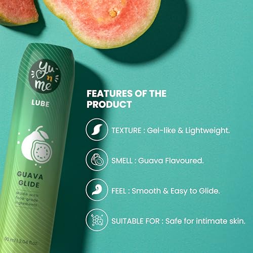 Image of Yu n Me Guava Glide Aloe Based Lubricant & Massage Gel | 100gm | Long-Lasting Intimate Lubrication | Reduces Intimate Discomfort | pH Balanced & Dermatologically Tested | PO1