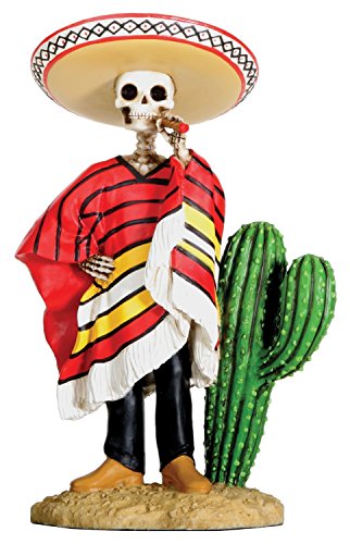 Dod Bandito Mexican Bandit with Cigar Skeleton Outlaw Sculpture