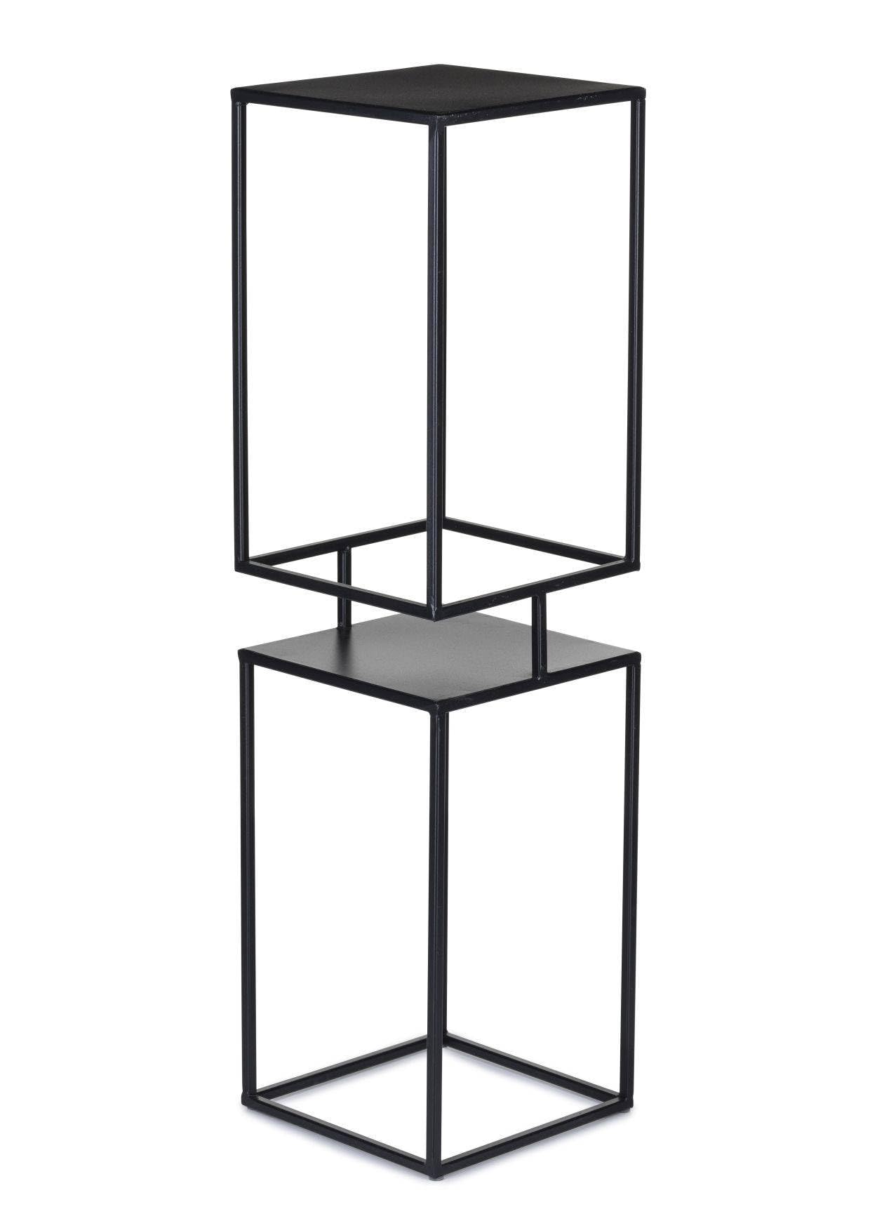 Kwietnik metalowy czarny 2 poziomy 87 cm industrialny