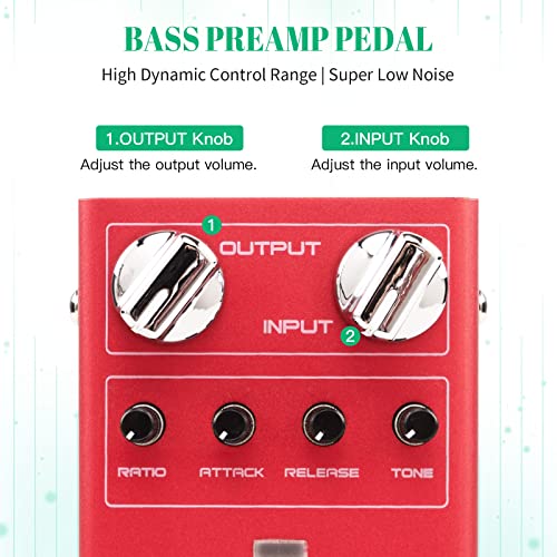 JOYO R-27 Bass Guitar Pedals Compressor Effect Pedal and JF-23 Overdrive Guitar Effect Pedal Built-in Noise Gate