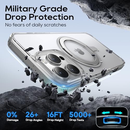 Coque iPhone 16 Pro Max Transparente avec Support Rotatif 360 et Magsafe - 6