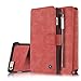 iPhone 6S Plus Magnetic DetachableCase, XRPow Premium Back Cover Slim Leather Folio Wallet Holder Case for Apple iPhone 6 Plus/6s Plus 5.5inch RED