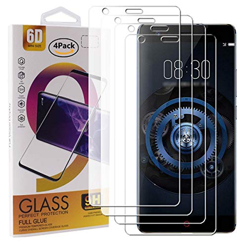 Guran 4 Paquete Cristal Templado Protector de Pantalla para ZTE Nubia Z17 Lite Global Smartphone 9H Dureza Anti-Ara?azos Alta Definicion Transparente Película