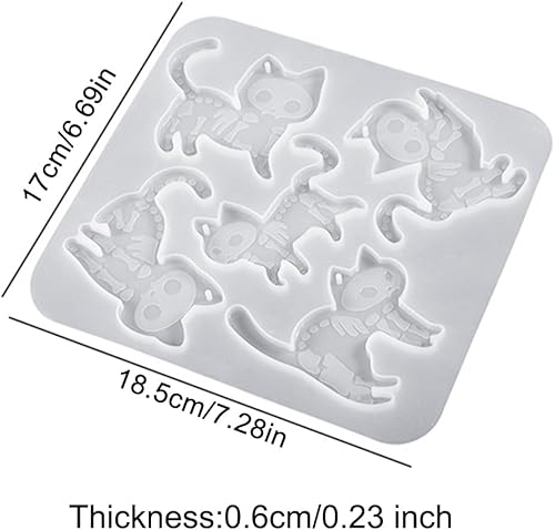 Miniatura 7 de Molde de silicona para llavero de gatito, moldes de resina para gatos, resina epoxi, colgante de gato, moldes de silicona, varias posturas de