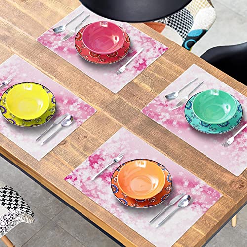 Sets de table fleur de cerisier brillants protège table lavable - 8