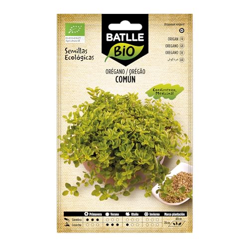 BATLLEBIO Semillas Ecológicas de Orégano Común – Aromática Perenne, Condimento y Uso Tradicional – Bolsa de Semillas