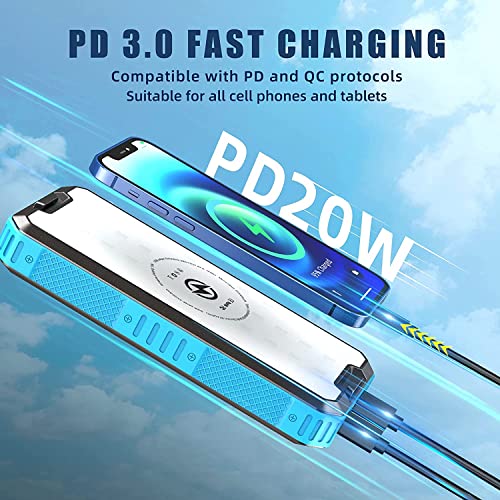 Solar Powerbank OIMYE PD 20W mit 30000mAh Kapazität und IP67 Schutz
