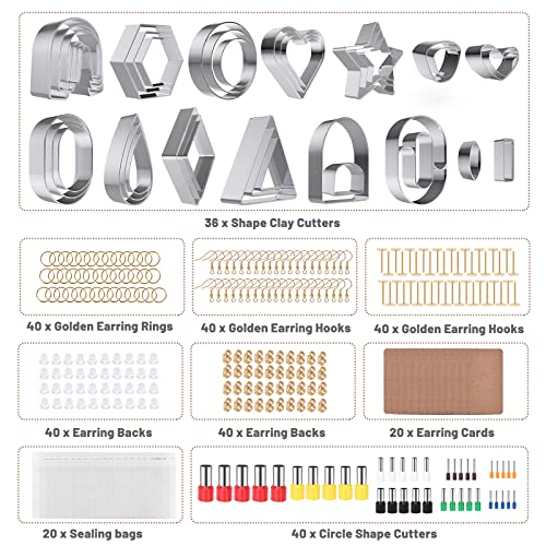 Yofuly Polymer Clay Press Machine, Polymer Clay Cutters Set For Jewelry Making, With Polymer Clay Roller Machine, Polymer Clay Extruder, 40 Circle Shape Cutters And 120 Earrings Accessories #TOP4