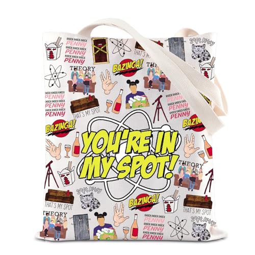 FOTAP TBBT Sac fourre-tout inspiré de l'émission télévisée Sitcom Theory Sac à main Leonard et Sheldon Cadeau scientifique Physicis Sac à bandoulière, My Spot UK, INCHES