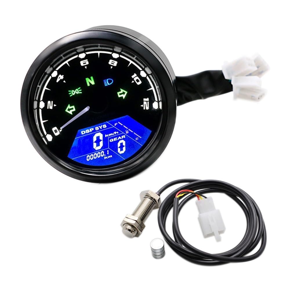 digital odómetro para motocicleta, color negro, 12000 RPM