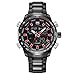 Naviforce montre de sport en acier inoxydable Mode analogique numérique montre à quartz avec alarme, date, chronomètre (Noir/rouge)