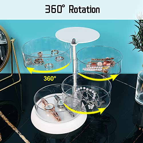 Image of JessLab Hair Accessories Organizer, Clear 5-Layer Acrylic Organizer for Girl Hair Tie, Classify Storage by Layer Box for Hair Accessories & Bracelets Rings Bangles